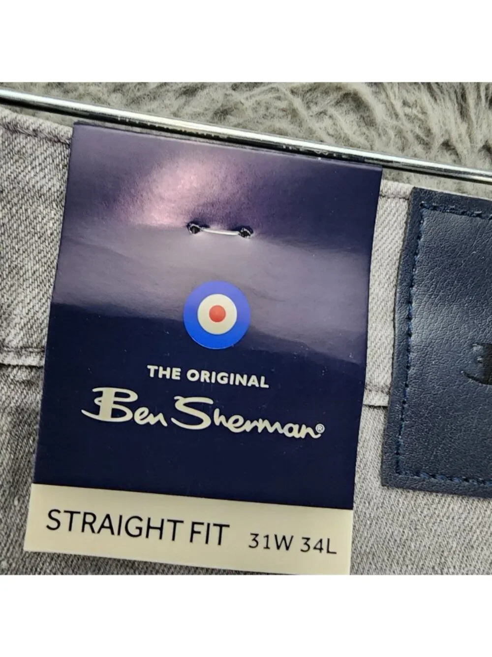 Ben Sherman Jeans Mens 31x34 Gray Stretch Mid Rise Straight Fit *NWT*